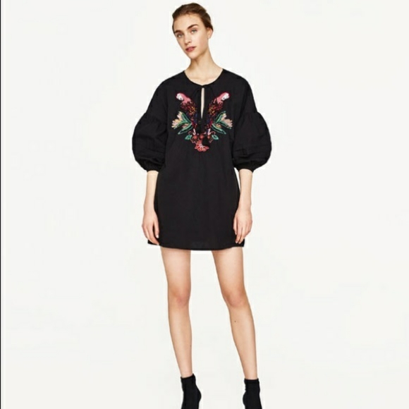 Zara Dresses & Skirts - Zara Sequin Parrot Poplin Romper